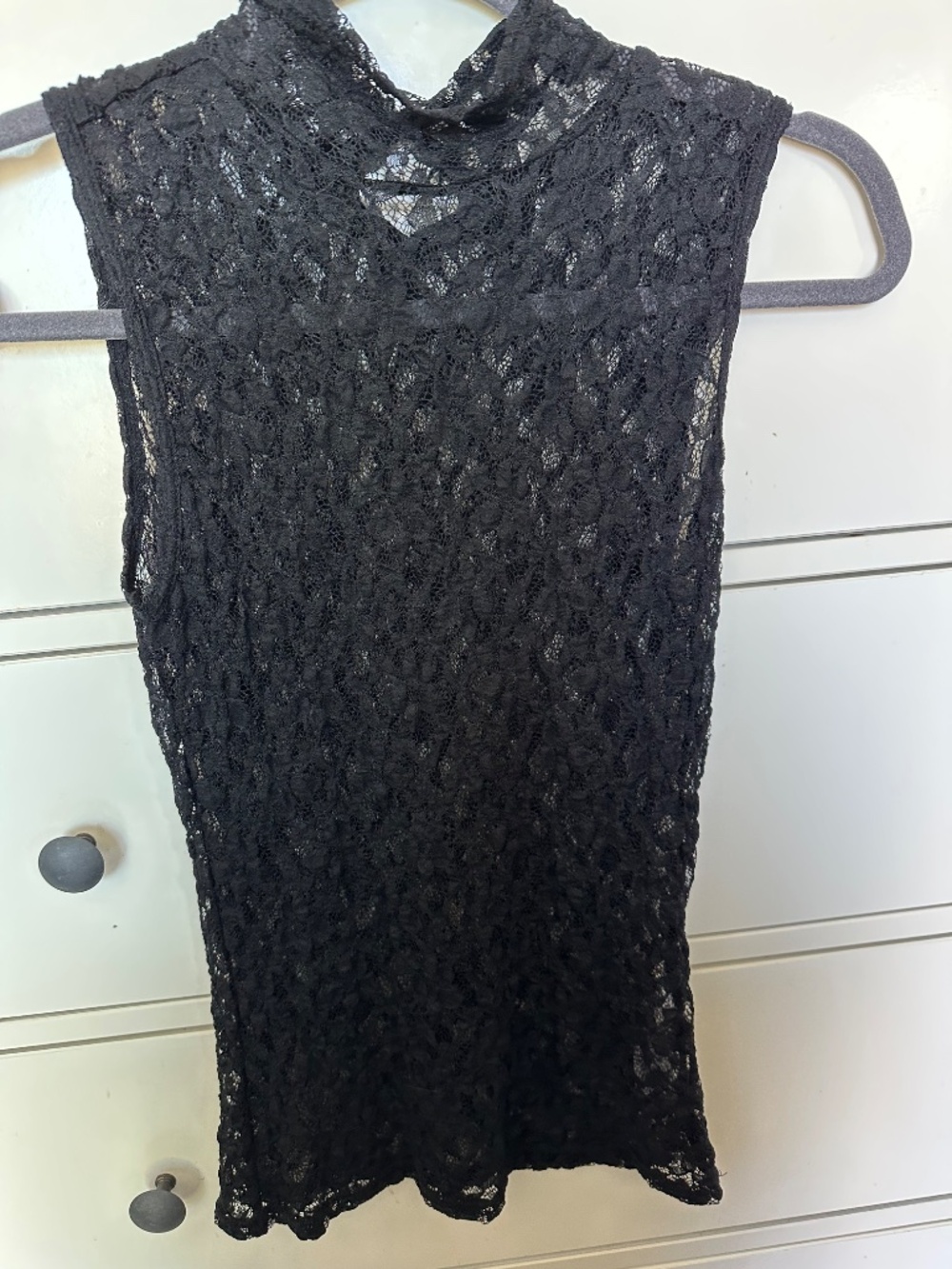 FRAME DENIM SLEEVELESS BLACK LACE TOP. XS - Picture 4 of 8